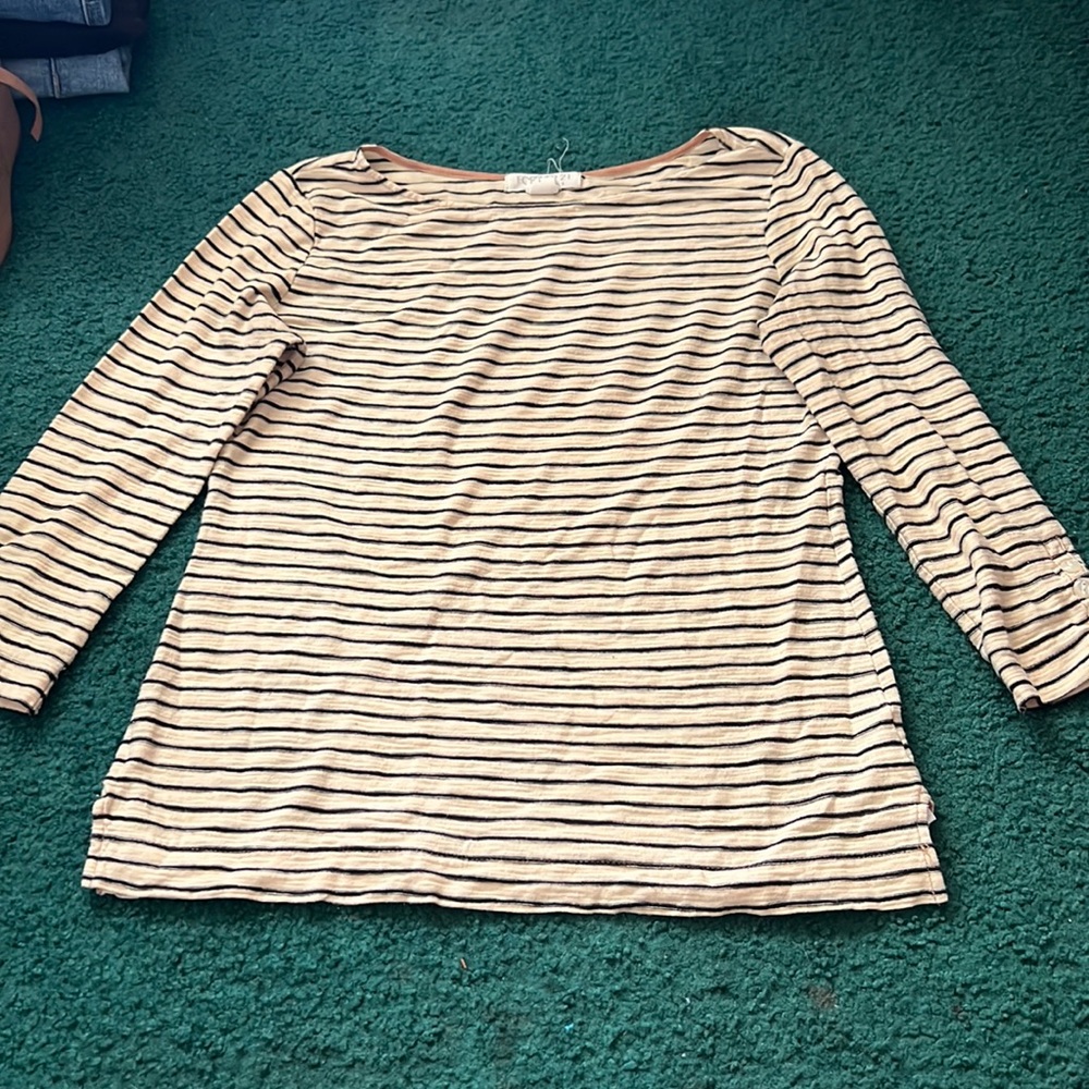 B&W striped long sleeve with slits